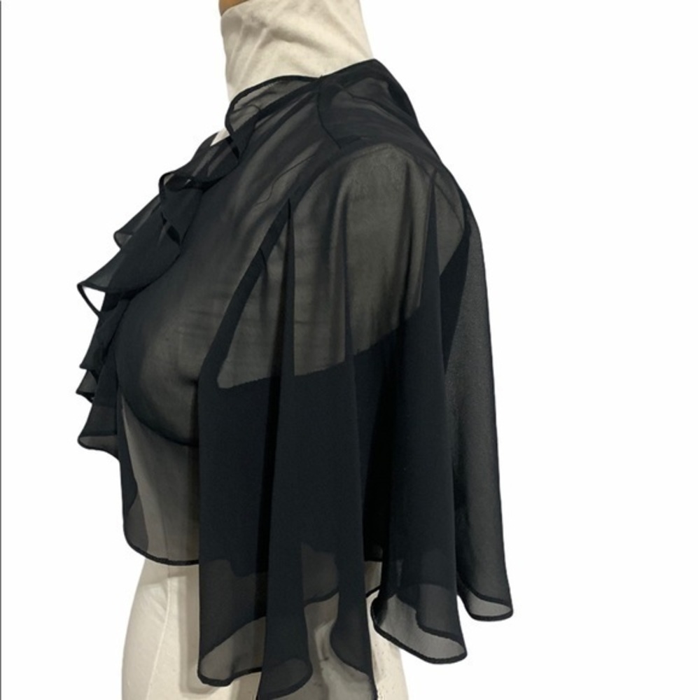 Chiffon black ruffled caplet‎ - Picture 6 of 8